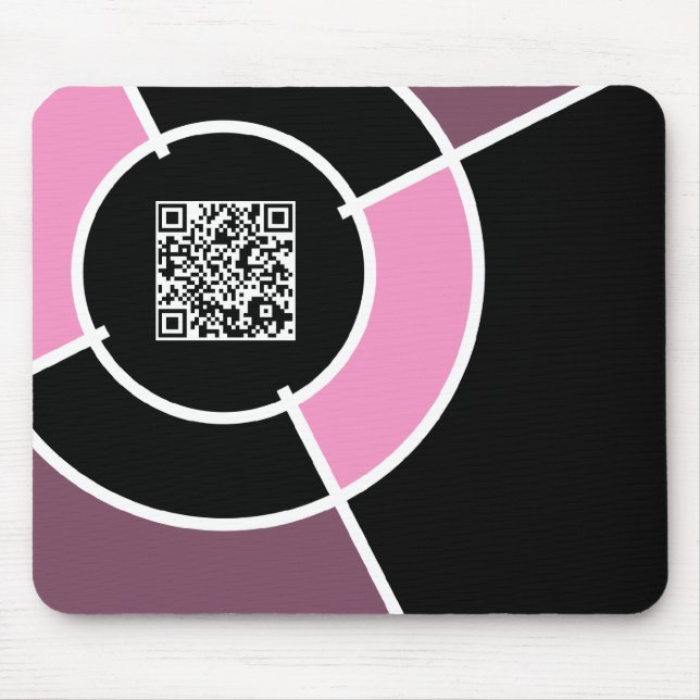 pink bullseye QR code Mouse Pad (Front)
