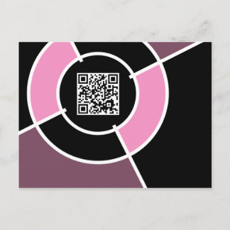 pink bullseye QR code Postcard