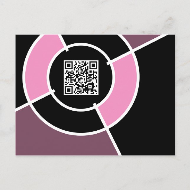 pink bullseye QR code Postcard (Front)