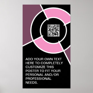 pink bullseye QR code Poster