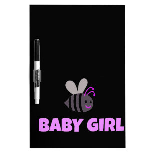 Pink Bumble Bee Baby Girl Dry-Erase Board