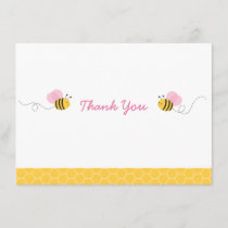 Pink Bumble Bee Baby Shower Thank You