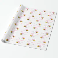 Cute Yellow Bumble Bees and Honeycomb Baby Shower Wrapping Paper