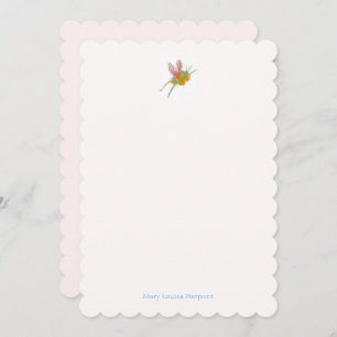 Pink Bumble Bee personalized Note Card