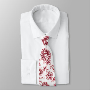 Pink Bunches of Flowers Neck Tie