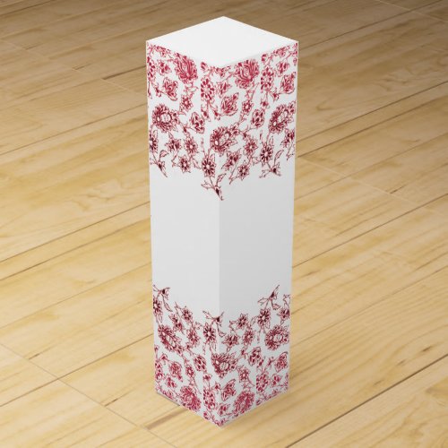 Pink Bunches of Flowers Wine Gift Box