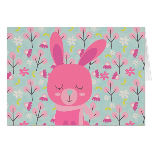 Pink Bunnies and Flowers (Front Horizontal)