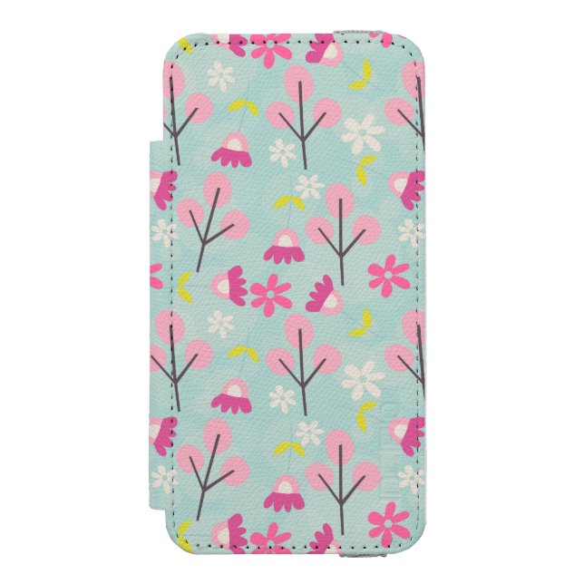 Pink Bunnies and Flowers Incipio iPhone Wallet Case (Folio Front)