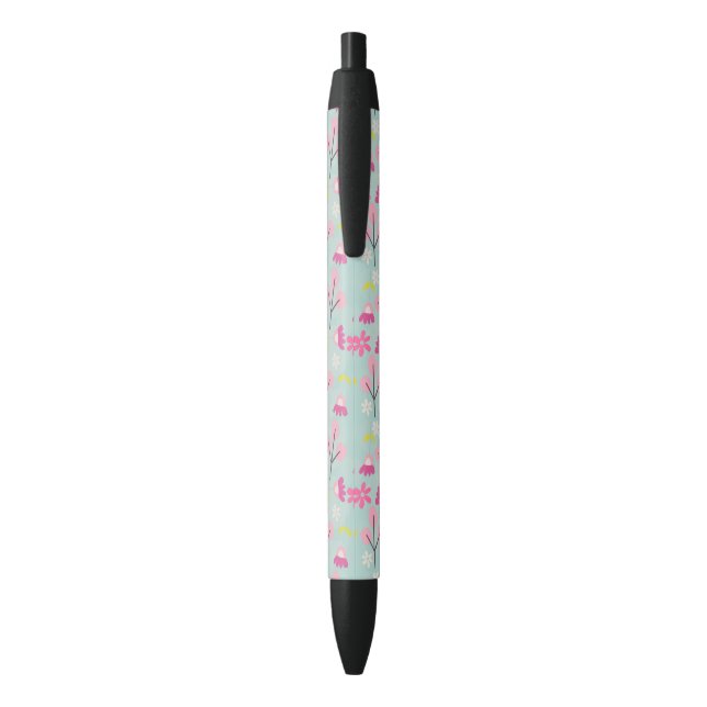 Pink Bunnies and Flowers Pen (Back (Vertical))