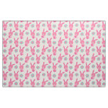 Pink Bunnies and Hearts Fabric