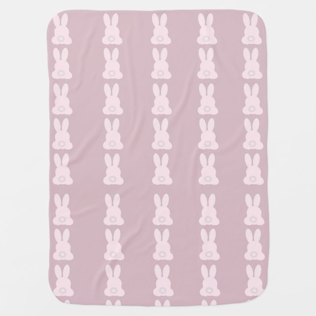 Pink Bunnies Baby Blanket (Front)
