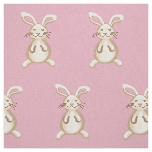 Pink bunnies fabric