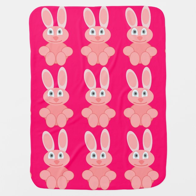 Pink Bunny Baby Blanket (Front)