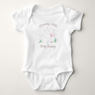 Pink Bunny Baby Shower Woodland Watercolor Bodysuit