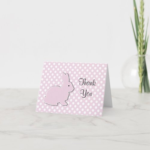 Pink Bunny Baby Thank You Note Card