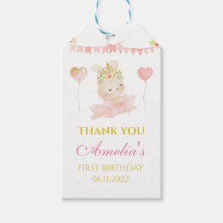 Pink bunny ballerina gift tags
