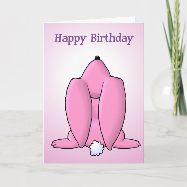 Pink Bunny Birthday Card (Front)