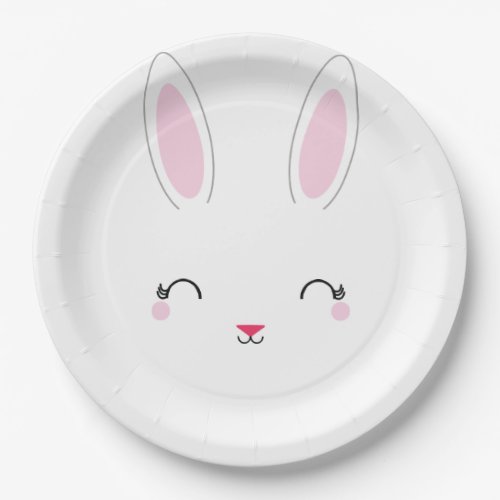 pink BUNNY BIRTHDAY paper party plate