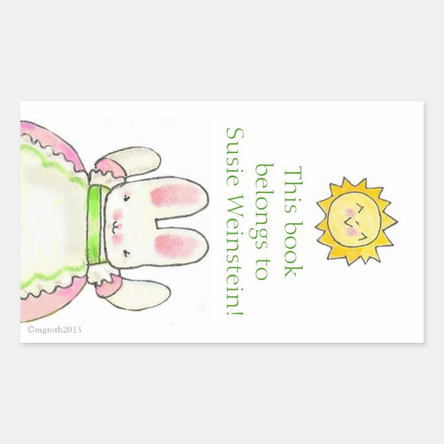 Pink bunny bookplate (Front)
