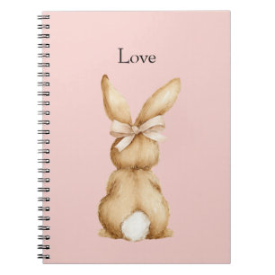 Pink Bunny Bow White Tail Notebook