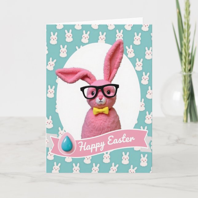 Pink Bunny Celebration Card (Front)