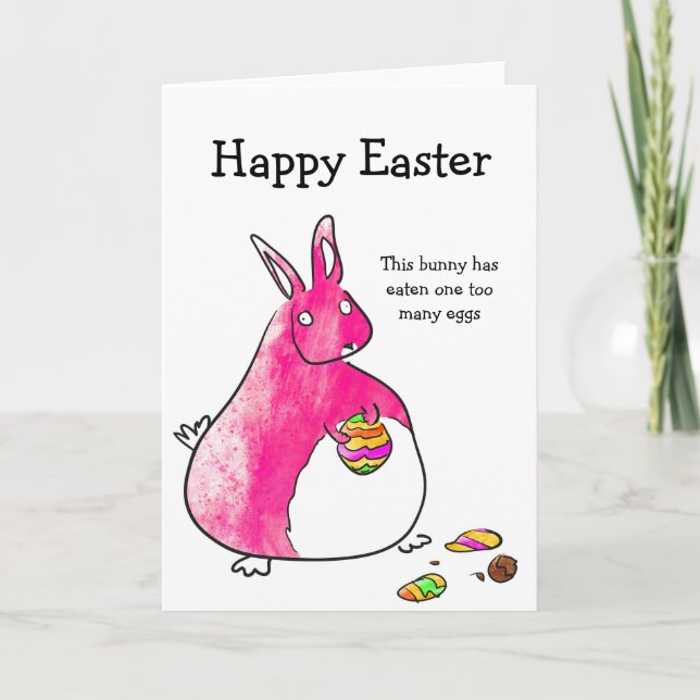 Pink Bunny Easter Card (Front)