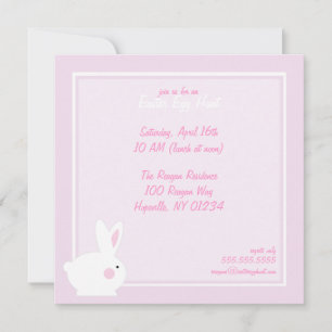 Pink Bunny Easter Egg Hunt Invitations