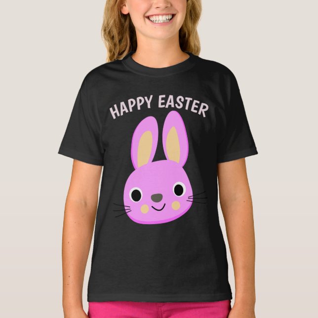PINK BUNNY EASTER KIDS T-SHIRTS (Front)