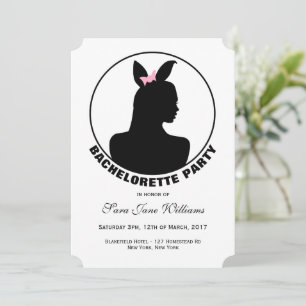 Pink Bunny Girl Bachelorette Party Invitation