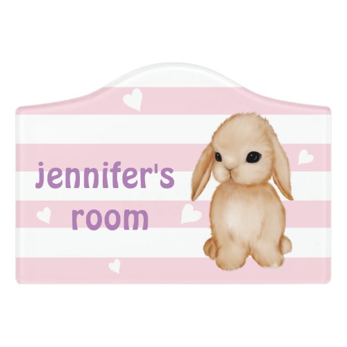 Pink Bunny Girls Room Sign