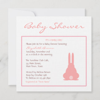 Pink Bunny Invitation