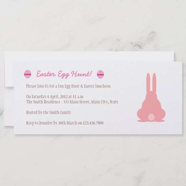 Pink Bunny Invitation (Front)
