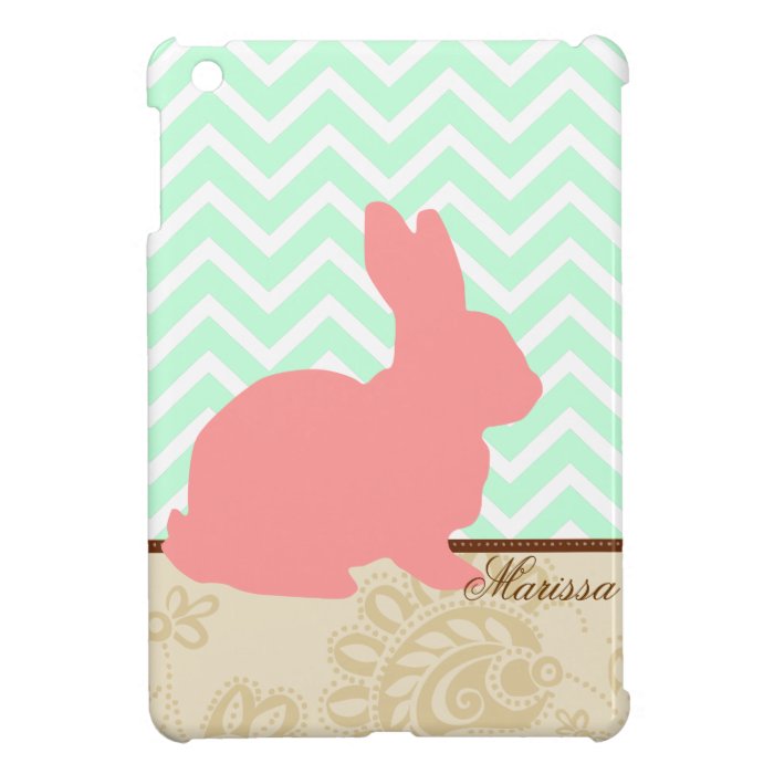 Pink Bunny   Mint   Custom iPad Mini Case