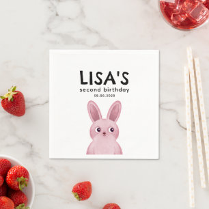 Pink bunny napkins