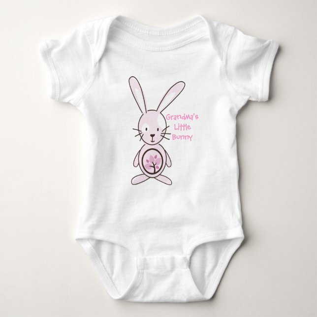 Pink Bunny Organic Planet Kid's Clothes Baby Bodysuit (Front)