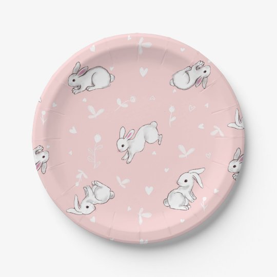 Pink Bunny Paper Plates | Zazzle.com