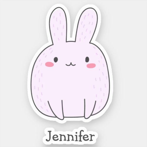 Pink Bunny _ Personalized Kids  Sticker