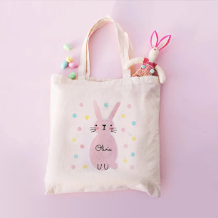 Pink Bunny Personalized  Tote Bag