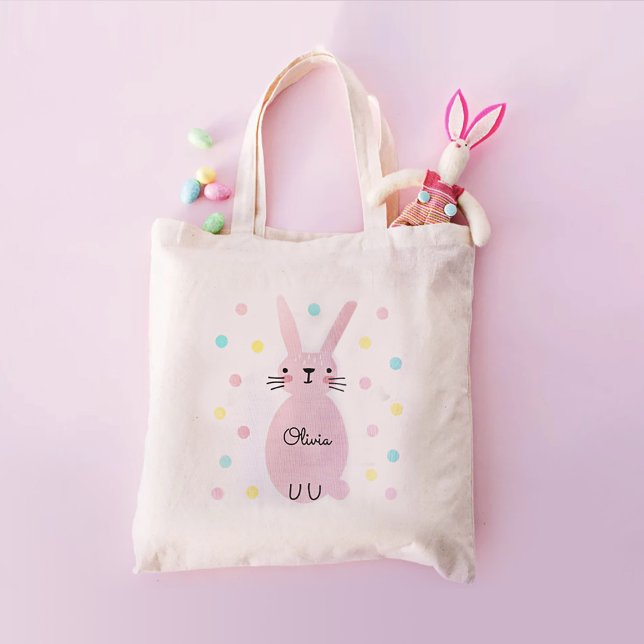 Pink Bunny Personalized  Tote Bag (Creator Uploaded)