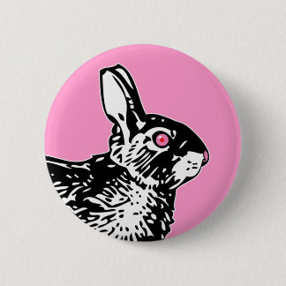 Pink Bunny Pinback Button