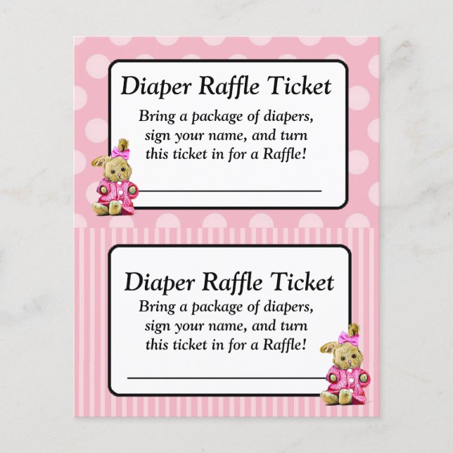 Pink Bunny Pink Baby Shower Raffle Ticket Flyer (Front)