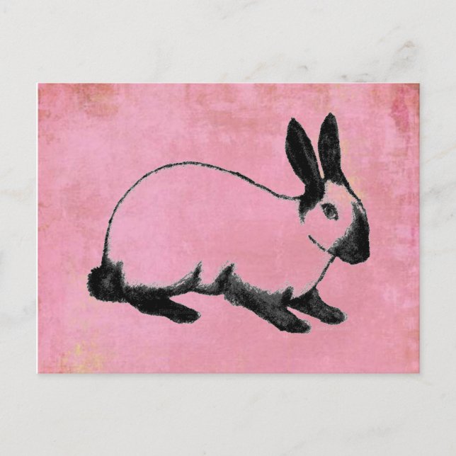 Pink Bunny Postcard (Front)