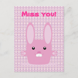 Pink bunny postcard