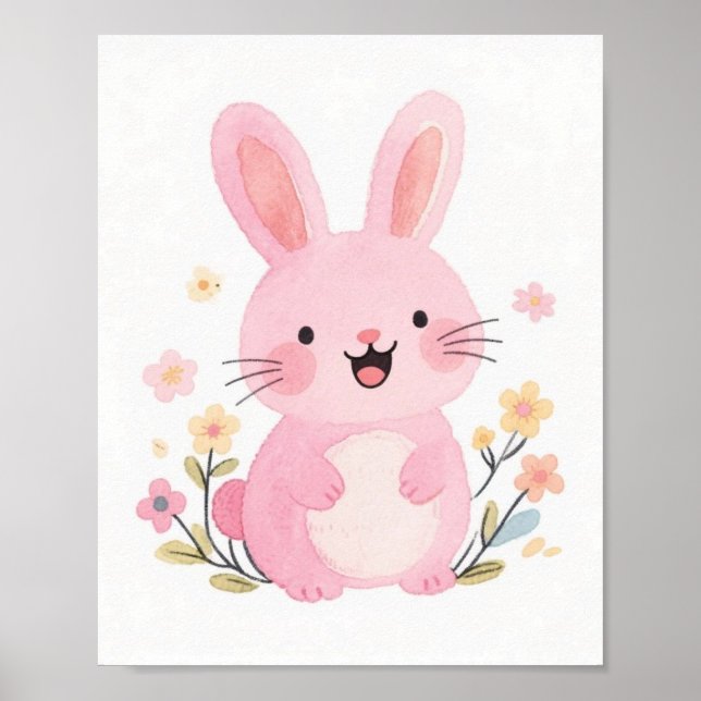 Pink Bunny Poster (Front)