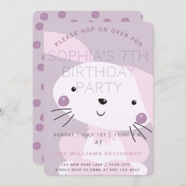 Pink Bunny & Purple Polkadots Girls Birthday Party