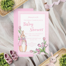 Pink Bunny Rabbit Animal Theme Baby Shower