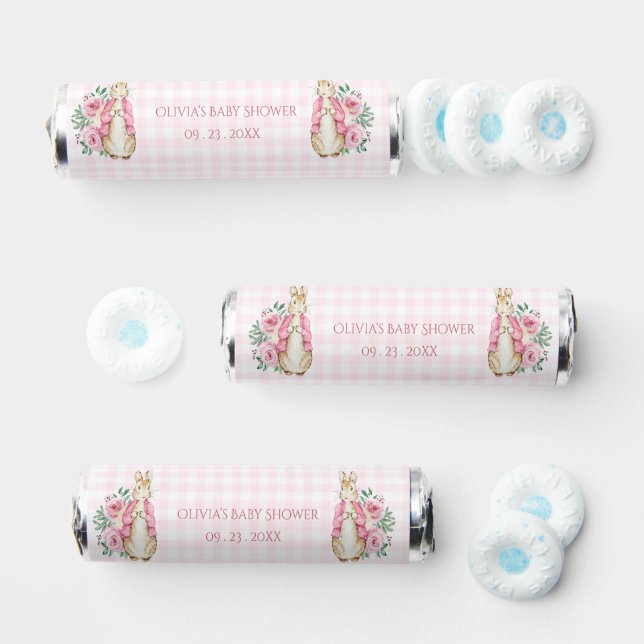 Pink Bunny Rabbit Baby Shower Breath Savers® Mints (Assorted)