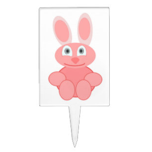 PINK BUNNY RABBIT CAKE TOPPER