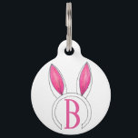 Pink Bunny Rabbit Ears Monogram B Initial Easter Pet ID Tag<br><div class="desc">Pet tag design features an original illustration of a pair of pink and white Easter bunny rabbit ears. Just personalize with the name of your dog or cat. Lots of coordinating pet products are also available from this shop! Don't see exactly what you're looking for? Contact Rebecca to have a...</div>