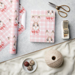 Pink Bunny Rabbit Gift Wrapping Paper